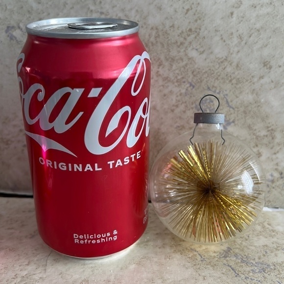 Vintage Christmas Ornament Unsilvered Gold Tinsel Starburst - Picture 3 of 7